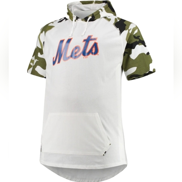 Jacob deGrom New York Mets Big & Tall Raglan Hoodie T-Shirt White/Camo 2XLT - Picture 2 of 3